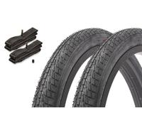 Kujo Tony T - Juego de neumáticos BMX de 20 x 1,75 pulgadas, aprox. 495 g, incluye tubos AV, resistentes y duraderos, ideales para niños BMX - Negro