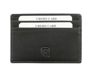KUK-31BBL - Soporte para Tarjetas de crédito con Bloqueo RFID, Cartera Delgada y Minimalista, Exclusiva Hecha a Mano, Piel auténtica