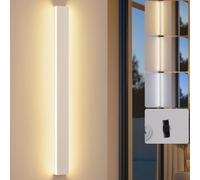 KUKAK Aplique LED para interior,30W Lampara de pared 3000K/4000K/6000K aplique moderno,iluminación para con de Luz Pared Up Down,apliques para dormitorio,escalera y pasillo,IP20 96cm blanco