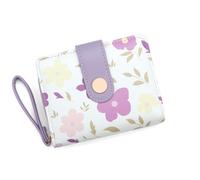 KUKEANVO Cartera de mujer con diseño de flores, con cremallera exterior, billetera bifold Bill con ranura para tarjetas de crédito, ventana de identificación, morado, S, Moderno