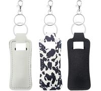 KUKEANVO Llavero Organizador Elegante para Bálsamos Labiales, Lip Gloss o Pintalabios - Portabálsamo con Clip Práctico, Diseño Adorable para Llaves y Bolsos (Clásico Minimalista: Blanco & Negro)