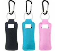 KUKEANVO Llavero Organizador Elegante para Bálsamos Labiales, Lip Gloss o Pintalabios - Portabálsamo con Clip Práctico, Diseño Adorable para Llaves y Bolsos (Combinación Moderna: Negro, Rosa y Verde)