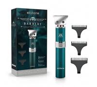 KUKEN Cortapelos Hombre Profesional Metálico, Máquina Cortar Pelo Barba | Cuchillas acero inox, 240 min autonomía, uso con o sin cable USB, 3 peines 1-3 mm, perfilado contornos, LED carga, cepillo