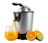 Kuken Exprimidor de Naranjas Eléctrico Inoxidable 160W con Brazo, 2 Conos Cítricos, Filtro Acero Inoxidable, Sistema Antigoteo, Base Antideslizante, Para Zumo Naranja, Exprimidor Limón