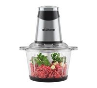 KUKEN Picadora Eléctrica 300W Con Vaso De Cristal 2 Litros, Trituradora De Alimentos Con 2 Velocidades, Picadora Con Cuchillas De Acero Inoxidable De 4 Filos