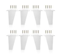 Kukicu ✮ Patas para Muebles Blancas ✮ Patas Nórdicas, Juego de 8 Patas Inclinadas, Tornillos Incluidos - Color Blanco Neutro - Patas en Resina ABS para Mesitas, Estanterías etc (12 cm)