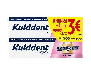 Kukident duo fijación todo el día neutro sin sabor 2 tubos 47 g - Kukident