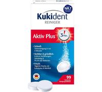 Kukident Pastillas de limpieza Aktiv Plus - Pastillas para limpieza de dentaduras postizas, prótesis dentales y dentaduras - 1 x 99 pastillas