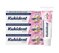 Kukident Pro Fijación Todo El Día Sin Sabor Crema Adhesiva Para Prótesis Dentales Completas Y Parciales - 3x47 g