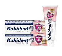 Kukident Pro Plus Barrera Anticomida Crema Adhesiva Para Prótesis Dentales Completas Y Parciales Sin Sabor - 2x40 g