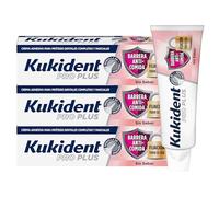 Kukident Pro Plus Barrera Anticomida Crema Adhesiva Para Prótesis Dentales Completas Y Parciales Sin Sabor - 3x40 g