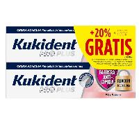Kukident Pro Plus Barrera Anti-Comida Sin Sabor 2x40g