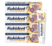 Kukident Pro Ultimate Crema Adhesiva para Prótesis Dentales Completas y Parciales, 4x40 g - Crema Fijadora para Dentadura Postiza, Barrera Anticomida, Fijación Fuerte, Adhesivo Dental sin Sabor