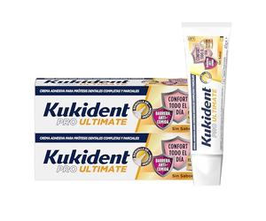 Kukident Pro Ultimate Crema Adhesiva Para Prótesis Dentales Completas Y Parciales Sin Sabor - 2x40 g