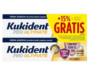 Kukident Pro Ultimate Sin Sabor 2x40 gr 15% GRATIS