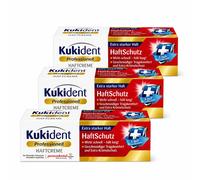 Kukident Professionell HaftSchutz Crema Adhesiva para Prótesis Dentales, Pack de 3 × 40 g, Fijación Extrafuerte y Duradera, Protección frente a Restos de Comida