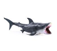 kukifun 11" Megalodon tiburón juguete, realista de mar profundo gigante figura de animales del océano con mandíbula móvil para niños fiesta favoritos pastel decoración baño colección