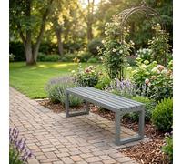 KUKIXKK Banco de Jardín de Metal para Exterior, Asiento de Patio sin Respaldo de Alta Resistencia para Jardín, Terraza y Espacios Públicos(Gray,120cm/47.2in)
