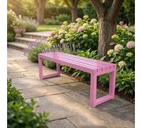KUKIXKK Banco de Jardín de Metal para Exterior, Asiento de Patio sin Respaldo de Alta Resistencia para Jardín, Terraza y Espacios Públicos(Pink,120cm/47.2in)