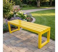 KUKIXKK Banco de Jardín de Metal para Exterior, Asiento de Patio sin Respaldo de Alta Resistencia para Jardín, Terraza y Espacios Públicos(Giallo,120cm/47.2in)