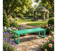 KUKIXKK Banco de Jardín de Metal para Exterior, Asiento de Patio sin Respaldo de Alta Resistencia para Jardín, Terraza y Espacios Públicos(Green,120cm/47.2in)