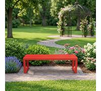 KUKIXKK Banco de Jardín de Metal para Exterior, Asiento de Patio sin Respaldo de Alta Resistencia para Jardín, Terraza y Espacios Públicos(Rosso,100cm/39.4in)
