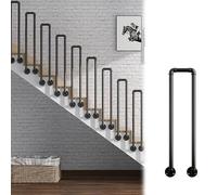KUKIXKK Barras de Apoyo, pasamanos para escalones Exteriores, barandilla Exterior terraza para escaleras Interiores, pasamanos para escaleras Interiores y Exteriores(Nero,H 55cm/21.6in)