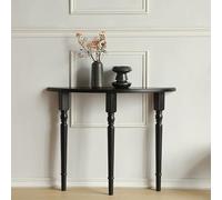 KUKIXKK Mesa Consola semicircular Estrecha, Mesa de Entrada Moderna, mesas auxiliares de Madera Maciza con Patas Resistentes, mesas Decorativas para salón(Nero,70x25x90cm)