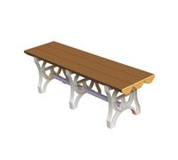 KUKIXKK Outdoor Bench, 800KG Capacity Patio Seating, Easy-Clean Garden Park Chair for Swimming Pool, Gym, and Backyard Lounge(Brown,L:150cm/59in)