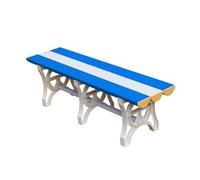 KUKIXKK Outdoor Bench, 800KG Capacity Patio Seating, Easy-Clean Garden Park Chair for Swimming Pool, Gym, and Backyard Lounge(Blue A,L:150cm/59in)