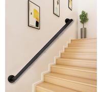 KUKIXKK Pasamanos de Escalera Modernos, pasamanos de Seguridad para Personas Mayores, pasamanos de Seguridad para baño, pasamanos para Interiores.(Nero,6.6ft/201cm)
