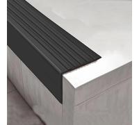 KUKIXKK Perfil de PVC Autoadhesivo de Borde para escaleras, Tiras Antideslizantes para peldaños, Autoadhesivo de Borde Esquina para Cantos - Cantonera Protector,Ancho:5x5cm(Nero,2.9m/9.5ft)