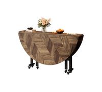 KUKIXKK Space Saving Folding Dining Table, Foldable Dining Table, Multipose Expandable Drop Leaf Tables Convertible Desk for Apartments Farmhouse Kitchen(130cm/51.1in)