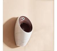 KUKIXKK Urinario Automático con Sensor para Hombre, Urinario de Pared en Cerámica con Diseño de Bordes Altos contra Salpicaduras, Descarga Inteligente para Hogar, Villa y Comercio(Sensor A)