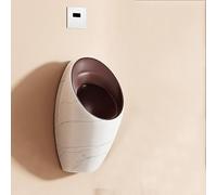 KUKIXKK Urinario Automático con Sensor para Hombre, Urinario de Pared en Cerámica con Diseño de Bordes Altos contra Salpicaduras, Descarga Inteligente para Hogar, Villa y Comercio(Sensor C)