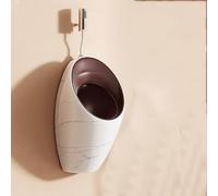 KUKIXKK Urinario Automático con Sensor para Hombre, Urinario de Pared en Cerámica con Diseño de Bordes Altos contra Salpicaduras, Descarga Inteligente para Hogar, Villa y Comercio(Sensor B)