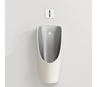 KUKIXKK Urinario de Pared para Hombre en Cerámica Gris, Urinario Automático con Sensor Infrarrojo Inteligente, WC Masculino para Hogar, Hotel y Oficina(Sensor C)