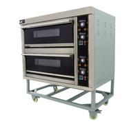 KuKoo - Horno Pizza Eléctrico Profesional Comercial 2 Pisos 400 Grados 400°C para Hacer Pizza Cocinar Pizza con Pala Bandejas + Piedra GRATIS Capacidad 12 Pizzas Medianas Garantía Eléctrica 24 Meses
