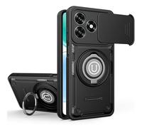 Kukoufey Funda compatible con Honor X5c, funda para cámara deslizante 2 en 1, diseño de soporte compatible con Honor X5c Plus NLA-LX1 NLA-LX2P, funda protectora a prueba de golpes, color negro