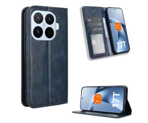 Kukoufey Funda compatible con Xiaomi 17T Pro, funda protectora de piel sintética compatible con Xiaomi 17T Pro 5G 2602EPTC0G, color azul