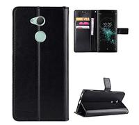Kukoufey Funda para Sony Xperia XA2,Funda para Sony Xperia XA2 H3113 H3123 H3133 H4113 H4133 Funda Cartera de Cuero con Solapa Case Black