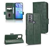 Kukoufey Funda para TCL 30 SE 6165A 6165A1 6165H / 30E 6127A 6127I Funda Estuche de Cuero Carcasa de telefono,Funda para TCL 305 6102A 6102D,Funda para Alcatel 1V 2021 6002 Funda Protectora Green