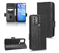 Kukoufey Funda para TCL 30 SE 6165A 6165A1 6165H / 30E 6127A 6127I Funda Estuche de Cuero Carcasa de telefono,Funda para TCL 305 6102A 6102D,Funda para Alcatel 1V 2021 6002 Funda Protectora Black
