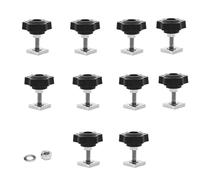 KUKUJIWA 10 Piezas Tornillo de Sujeción con Perilla,T-Nut nutensteine M6 x 35mm,20 x 20 mm nutensteine dachträger Relingträger con sterngriffmutter M8 y arandelas para portabicicletas