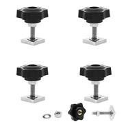 KUKUJIWA 4 Piezas Tornillo de Sujeción con Perilla,T-Nut nutensteine M6 x 35mm,20 x 20 mm nutensteine dachträger Relingträger con sterngriffmutter M8 y arandelas para portabicicletas