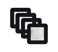 KUKUJIWA 4PCS de cubierta de interruptor de luz, Cubiertas Protectoras Decorativas, Diapasón y Pantalla de Luz, Placa de Borde para Interruptores protector pared interruptor luz (Negro)