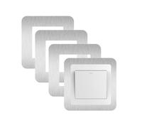 KUKUJIWA 4PCS de cubierta de interruptor de luz, Cubiertas Protectoras Decorativas, Diapasón y Pantalla de Luz, Placa de Borde para Interruptores protector pared interruptor luz (Plateado)