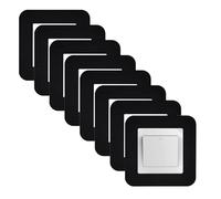 KUKUJIWA 8PCS de cubierta de interruptor de luz, Cubiertas Protectoras Decorativas, Diapasón y Pantalla de Luz, Placa de Borde para Interruptores protector pared interruptor luz (Negro)