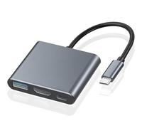 KUKUPOW 3 en 1 Adaptador USB c a HDMI 4k 60hz, Multipuerto USB C Hub Tipo C Adaptador con 4K HDMI to Cable hdmi para TV Adaptador para USB C laptops y Otros Tipos de Dispositivos C