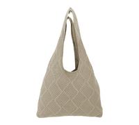 KUKUPOW Bolsos Crochet de Verano Mujer, Bolso Tejido a Mano Hombro Punto para Mujer, Grande Bolso Playa de Malla para Picnic, Vacaciones, Compras, Citas, Viajes, Escuela o Trabajo (Marrón)